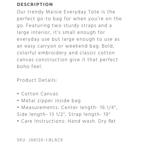 Johnny Was MAISIE EVERYDAY TOTE - Picture 3 of 4